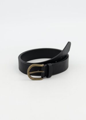 Burnished Buckle Jeans Belt (Black)