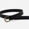 Burnished Buckle Jeans Belt (Black)