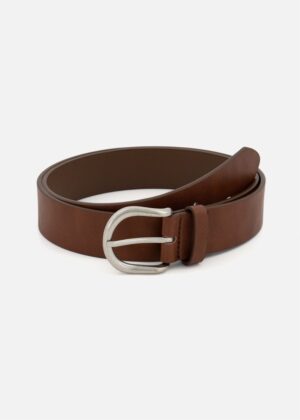 Burnished Buckle Jeans Belt (Brown)