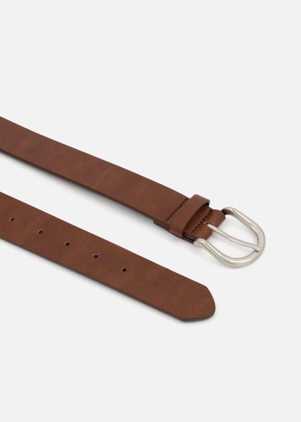 Burnished Buckle Jeans Belt (Brown)