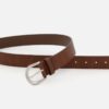 Burnished Buckle Jeans Belt (Brown)