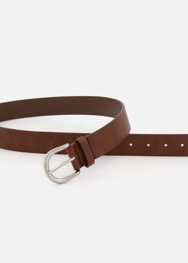 Burnished Buckle Jeans Belt (Brown)