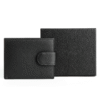 Mens Genuine Leather Wallet with Snap Closure (Black)