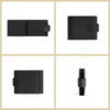 Mens Genuine Leather Wallet with Snap Closure (Black)
