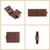 Mens Genuine Leather Wallet with Snap Closure (Brown)