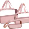 Minimalistic Toiletry/Cosmetic Travel Bag - 3 Piece Set(Pink)