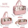 Minimalistic Toiletry/Cosmetic Travel Bag - 3 Piece Set(Pink)