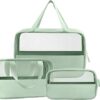 Minimalistic Toiletry/Cosmetic Travel Bag – 3 Piece Set(Turquoise)