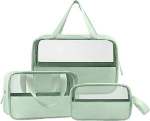 Minimalistic Toiletry/Cosmetic Travel Bag – 3 Piece Set(Turquoise)