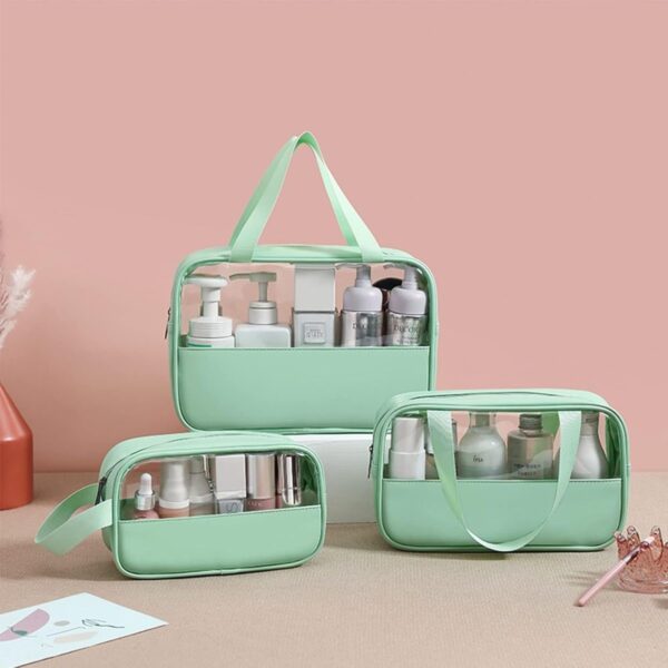 Minimalistic Toiletry/Cosmetic Travel Bag – 3 Piece Set(Turquoise)