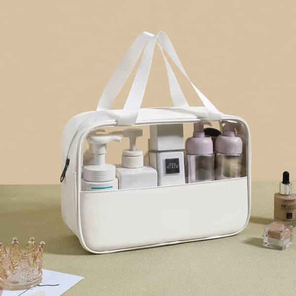 Minimalistic Toiletry/Cosmetic Travel Bag – 3 Piece Set(White)
